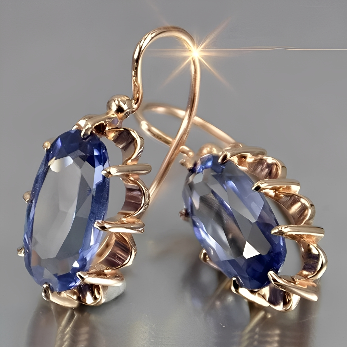 Jayela – Pendientes vintage con circonitas azules