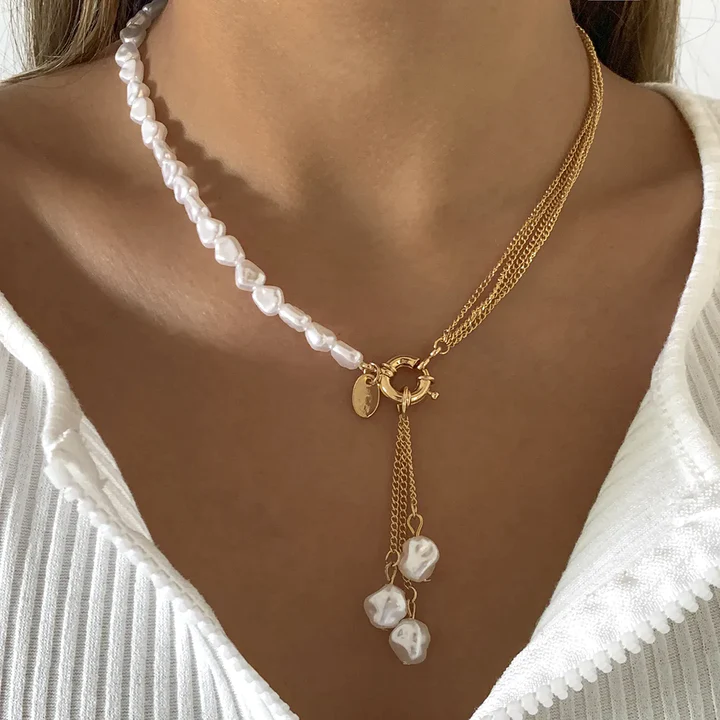 Ella – Cadena de oro y perlas elegantes