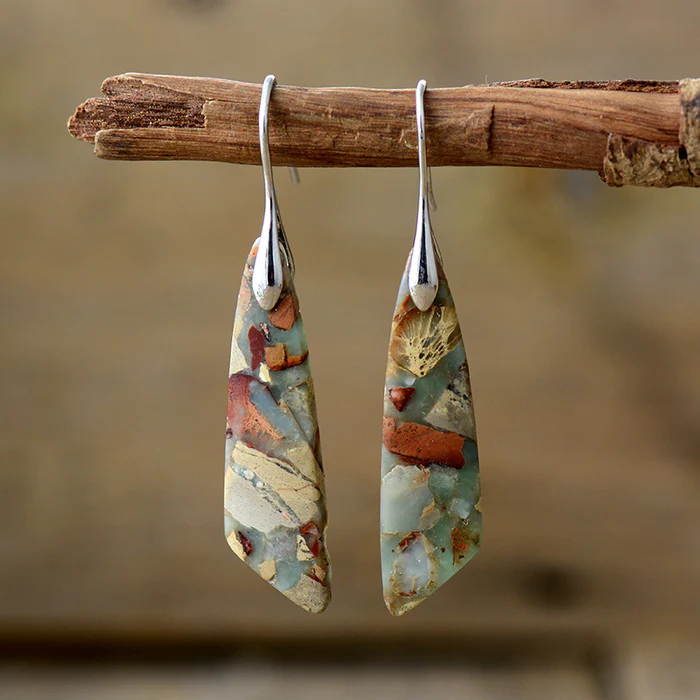 Gaia – Pendientes vintage con piedra natural
