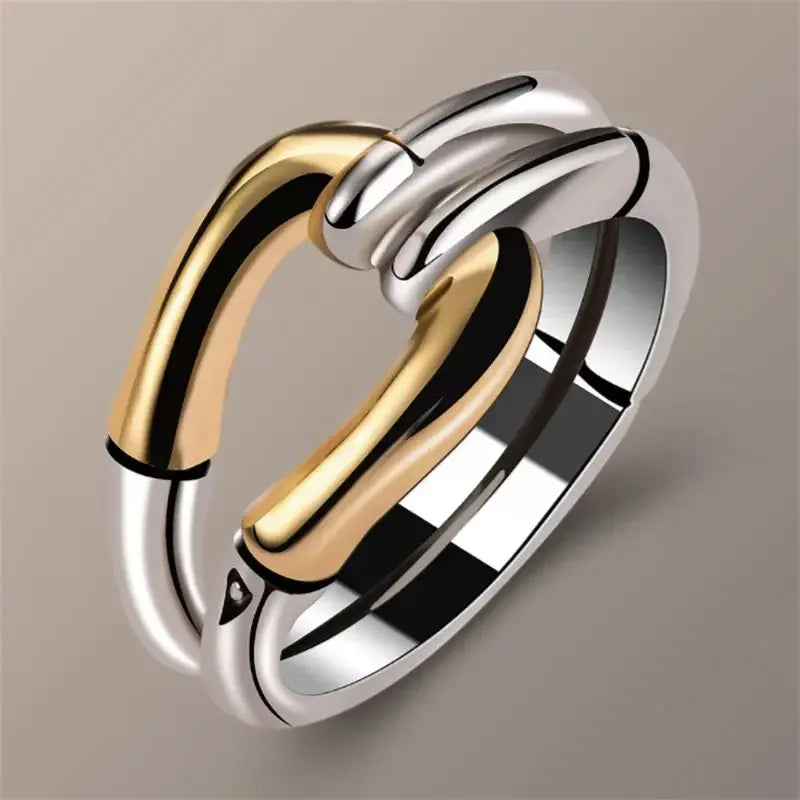 Althéa – Anillo vintage con diseño de nudo en oro y plata