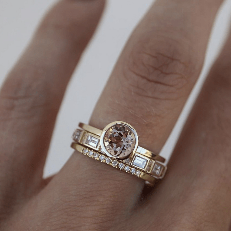 Soline – Anillo con cristal engastado en oro