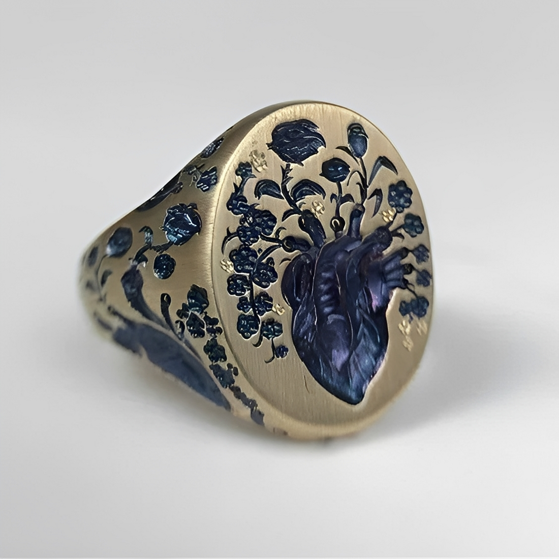 Han – Anillo vintage de oro floral