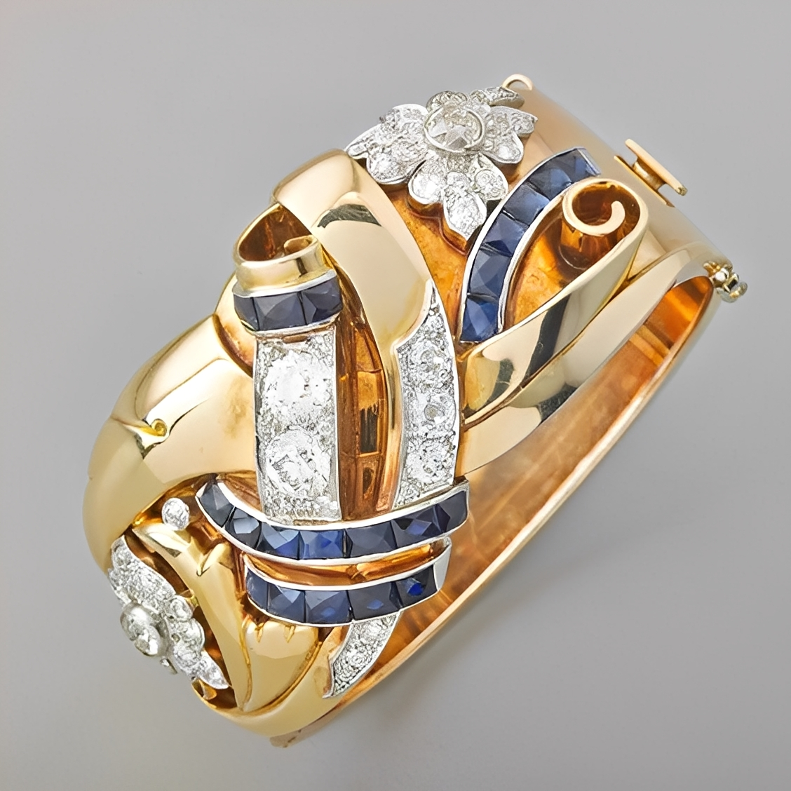 Mireille – Anillo vintage en oro y circonio azul