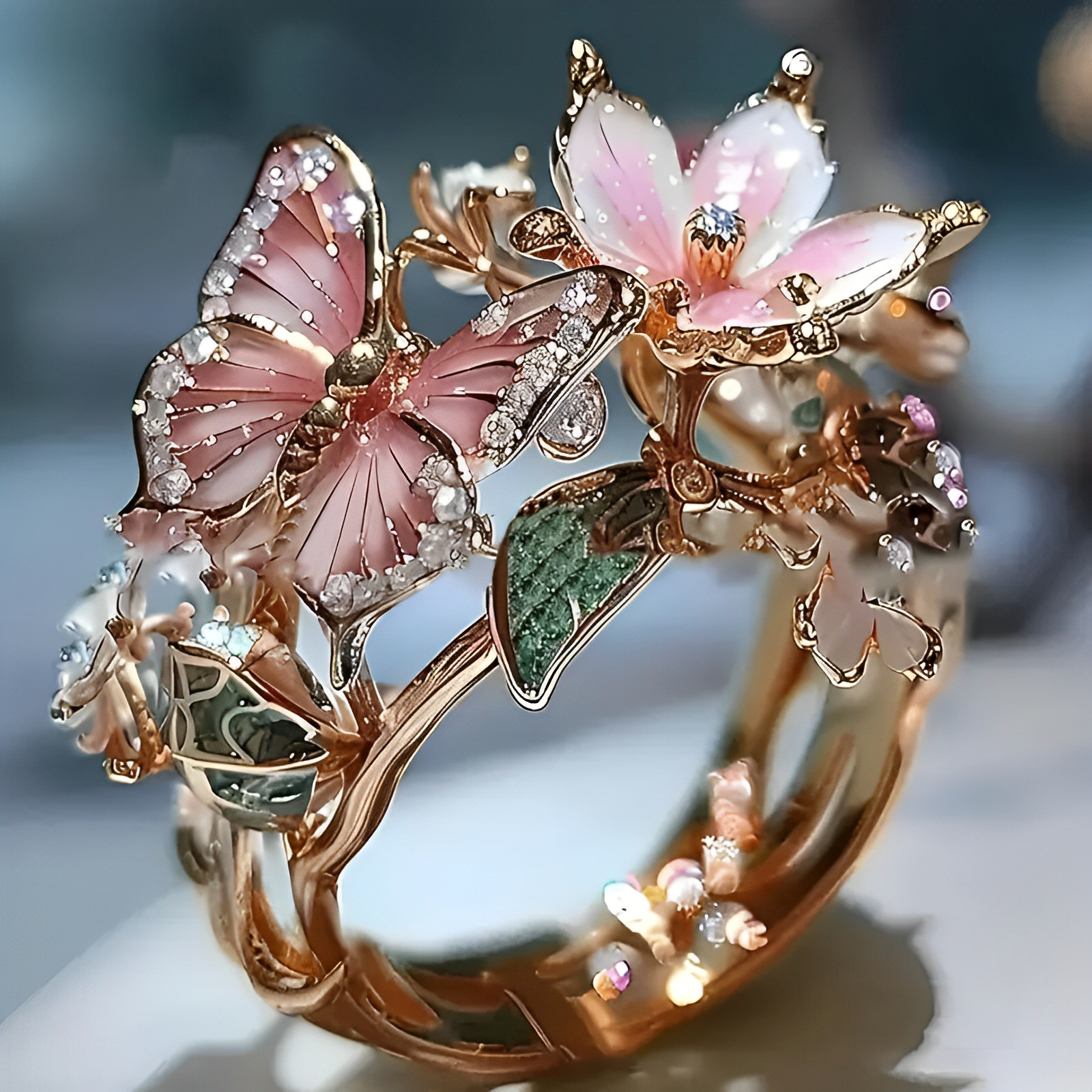 Meliora – Anillo de mariposa brillante de circonio