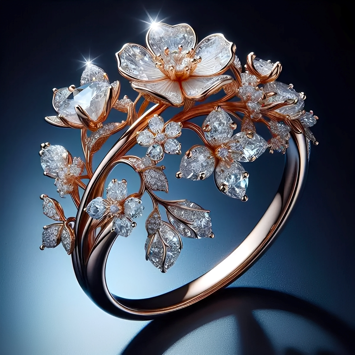 Viviane – Anillo flor cristal brillante
