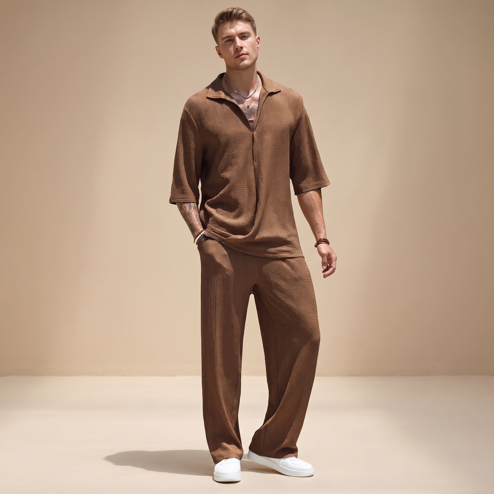 Allen - Conjunto Relajado con Textura Ondulada