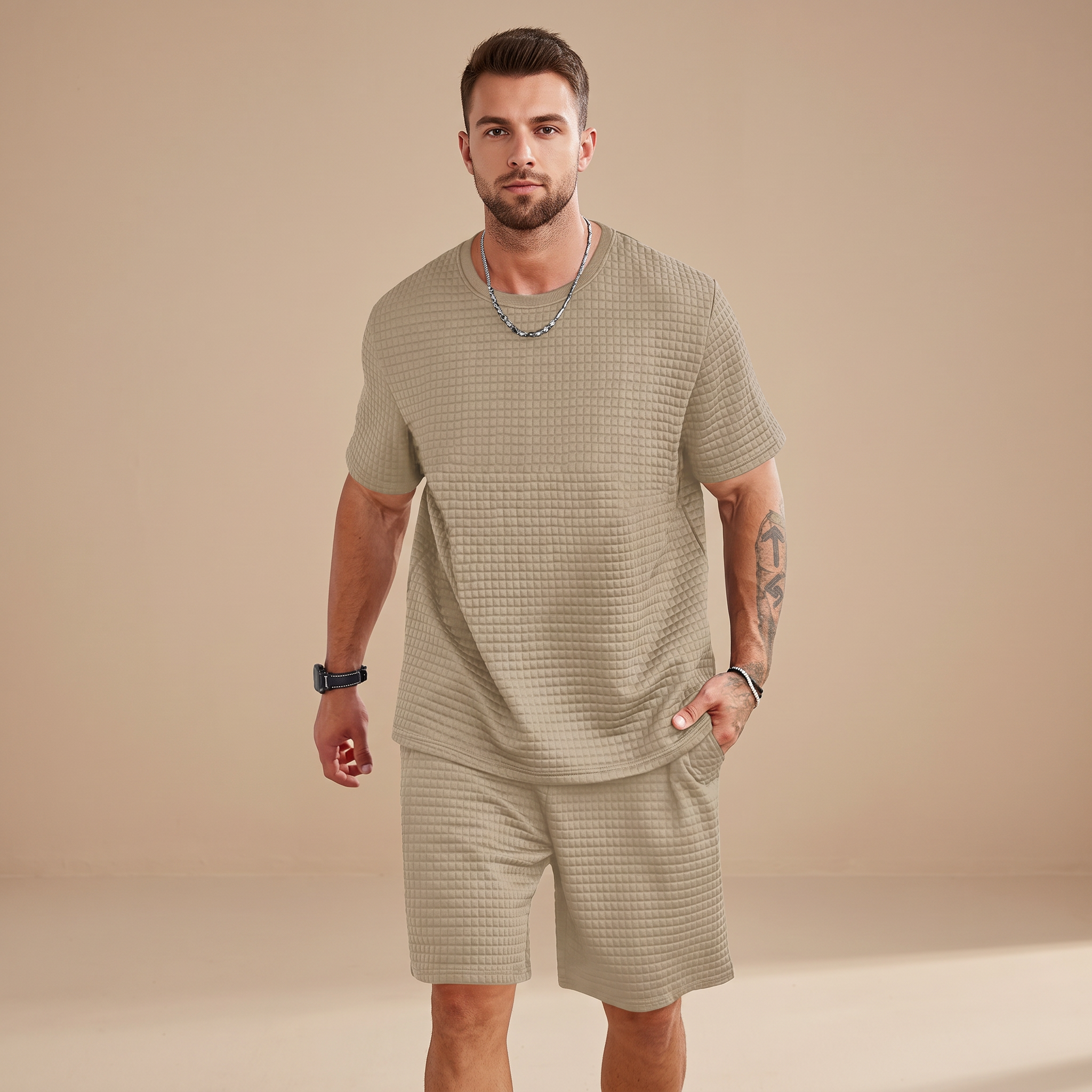 Harris - Conjunto Casual de Waffle