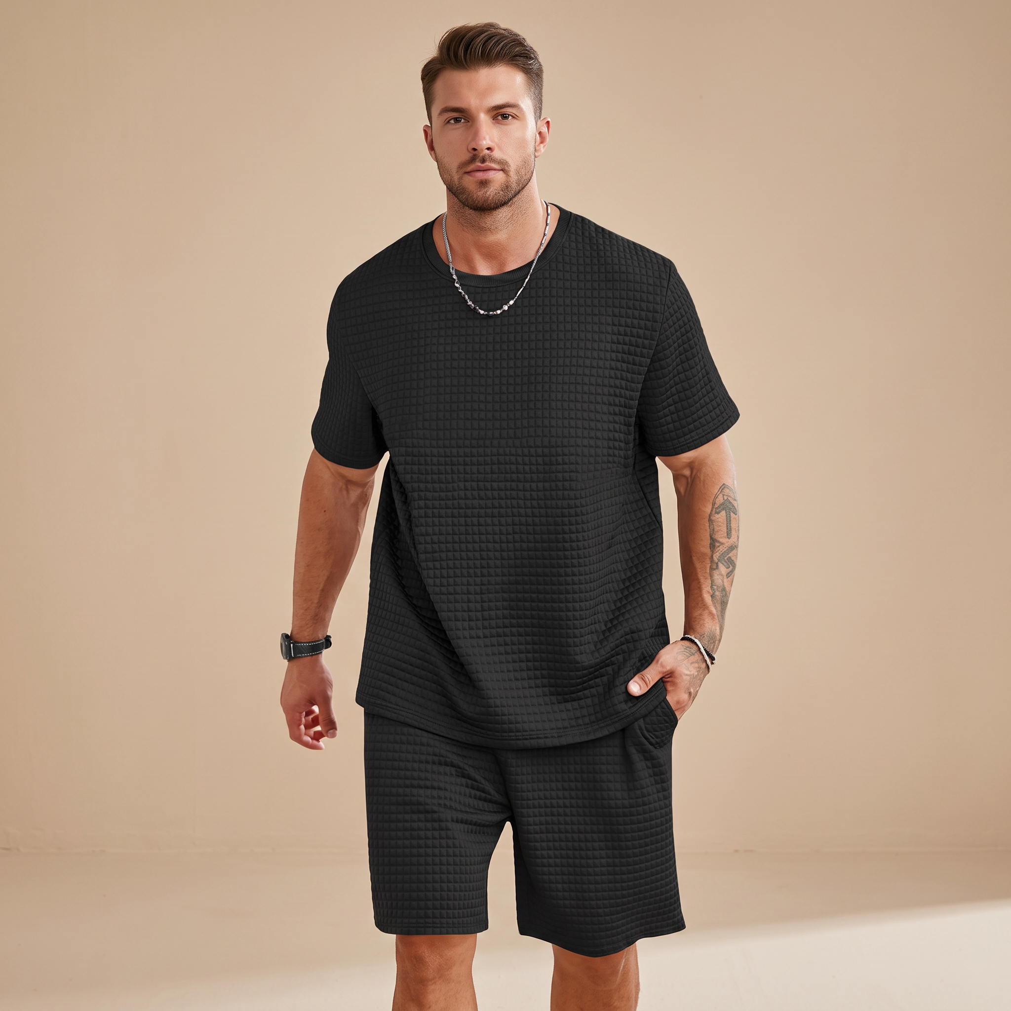 Harris - Conjunto Casual de Waffle