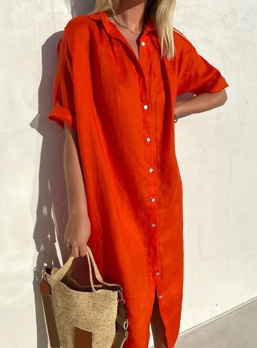 Maloi - Vestido Camisa de Lino sin Esfuerzo