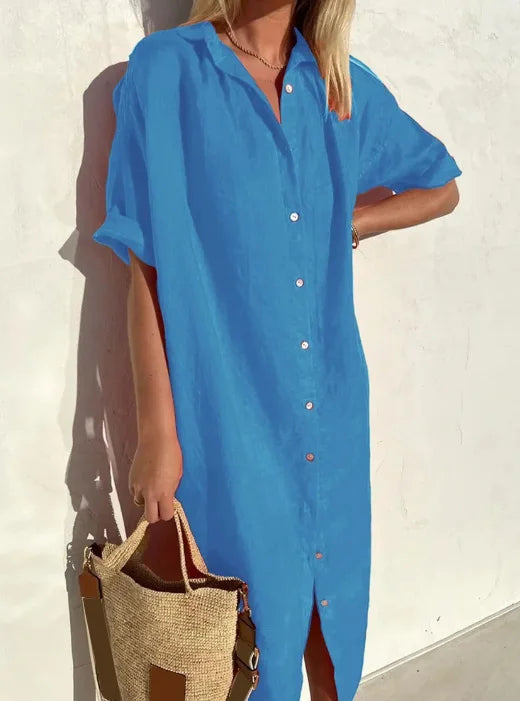 Maloi - Vestido Camisa de Lino sin Esfuerzo