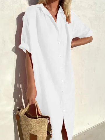 Maloi - Vestido Camisa de Lino sin Esfuerzo