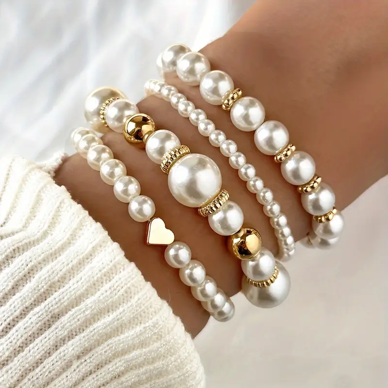 Nerisse – Conjunto de pulseras de perlas de agua dulce