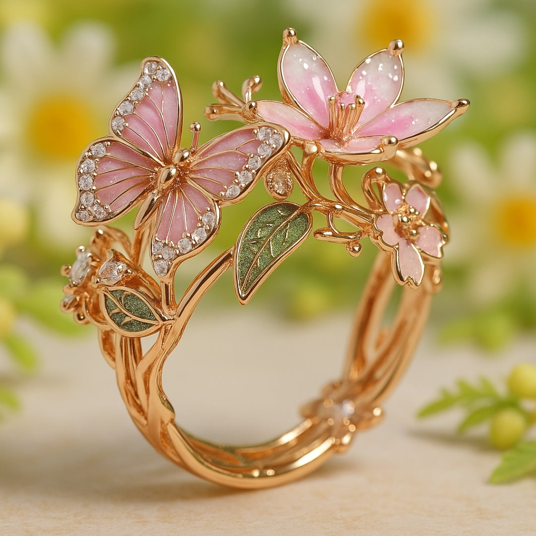 Meliora – Anillo de mariposa brillante de circonio