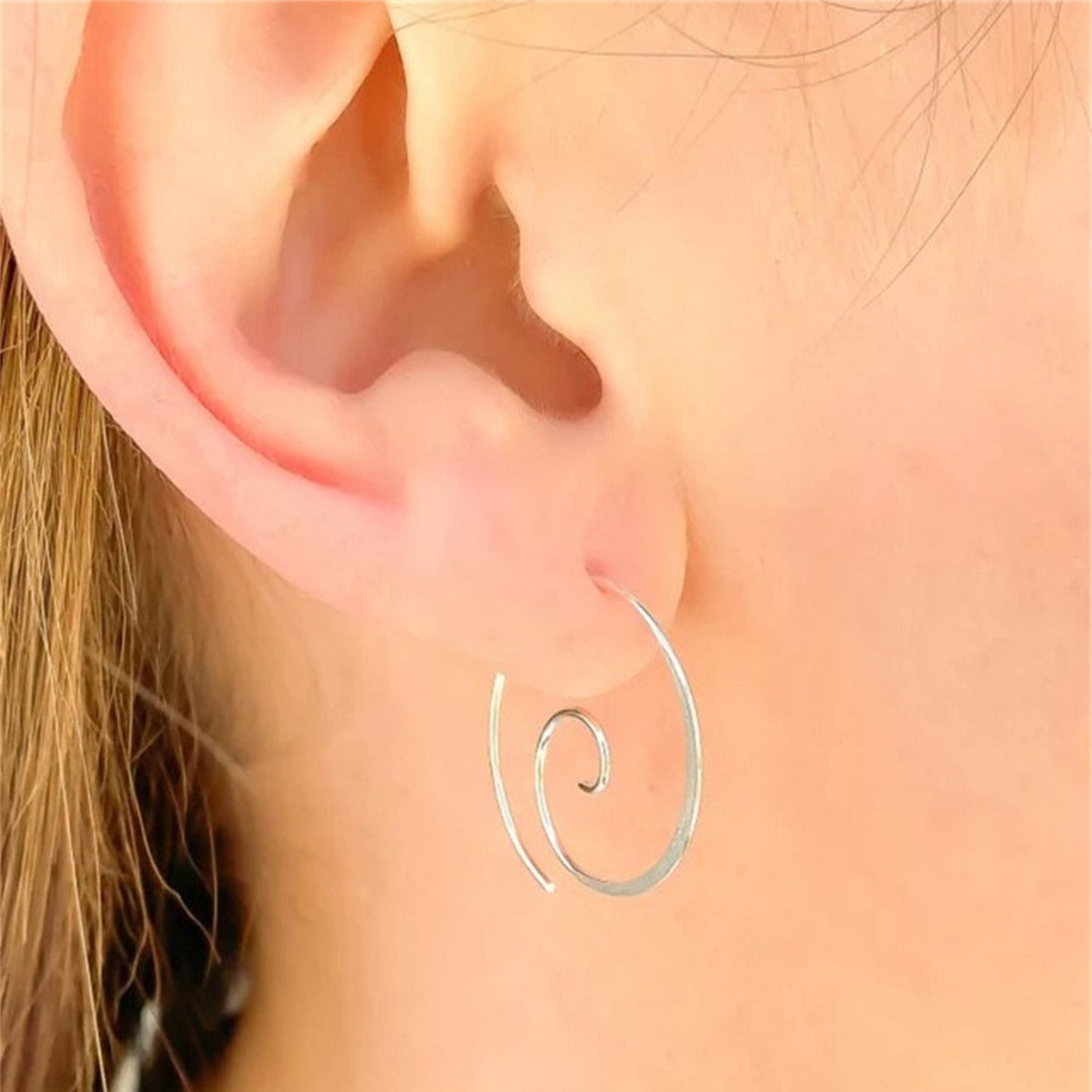 Yara – Pendientes espirales boho en plata
