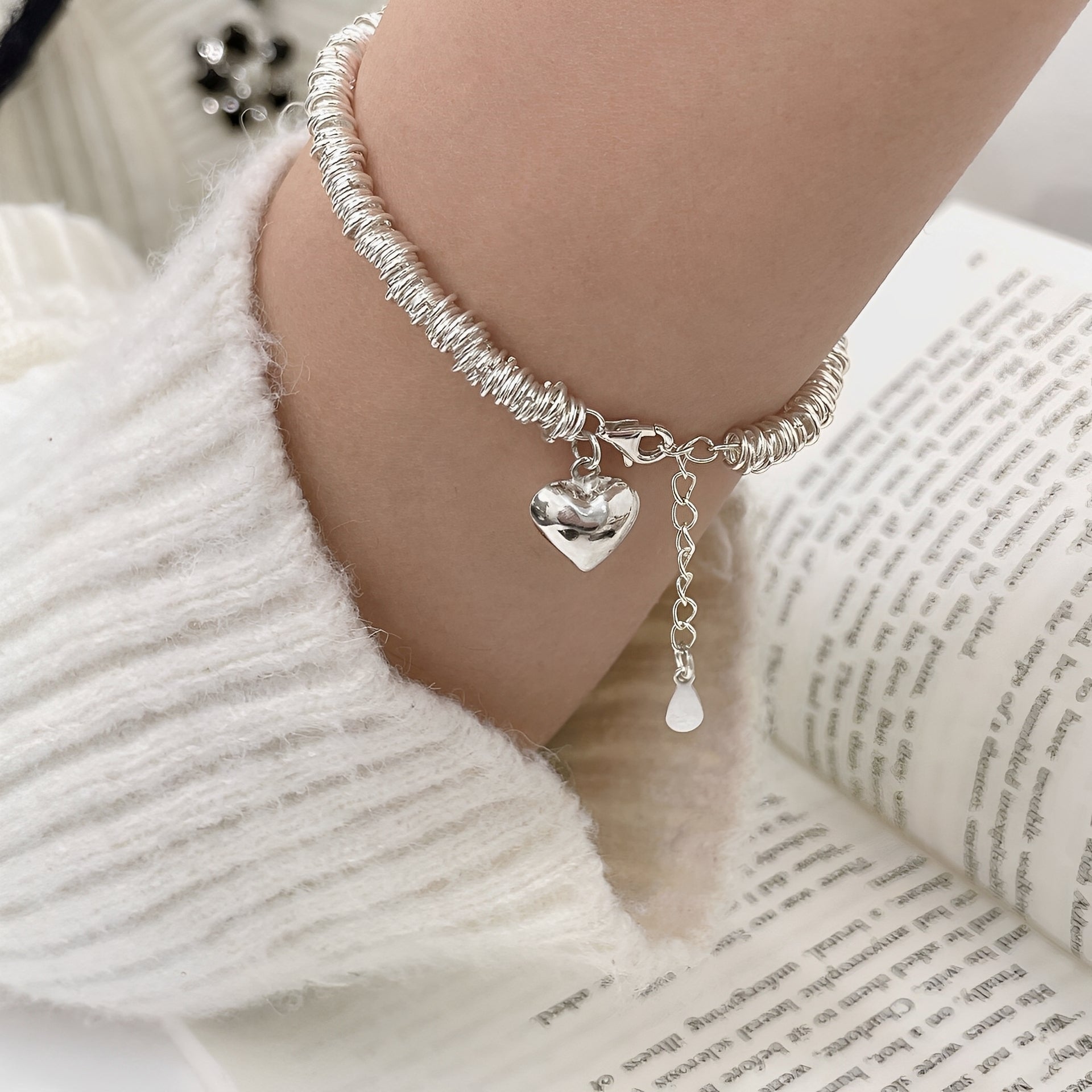 Marie – Pulsera elegante de plata con corazón