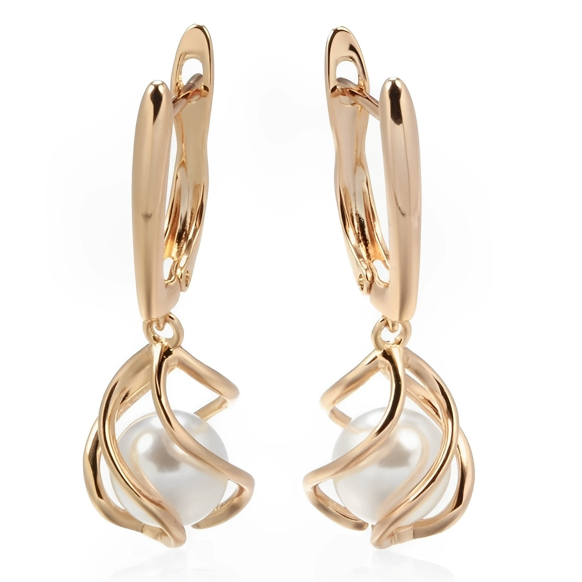 Elena – Pendientes elegantes de perlas en oro