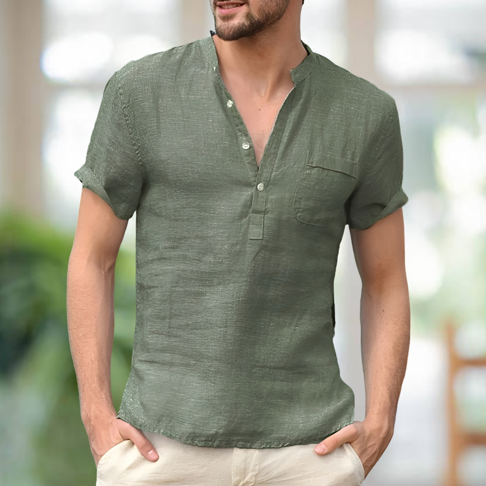 Korbin - Camiseta cómoda con escote en V