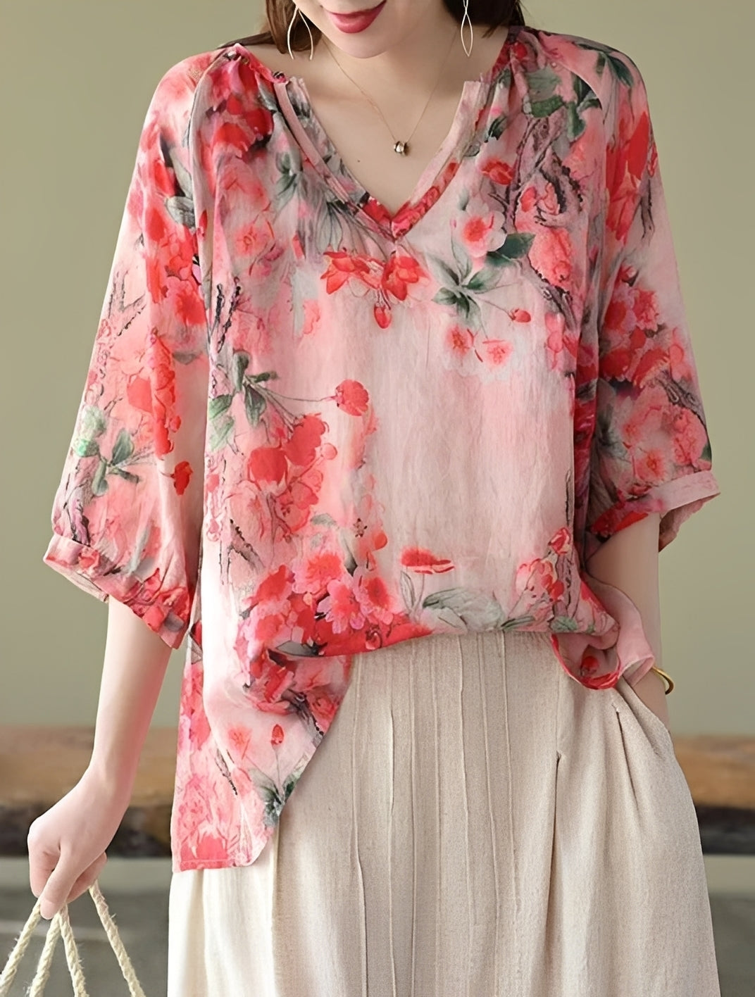 Nancy - Elegantes blusas holgadas con estampado para mujeres