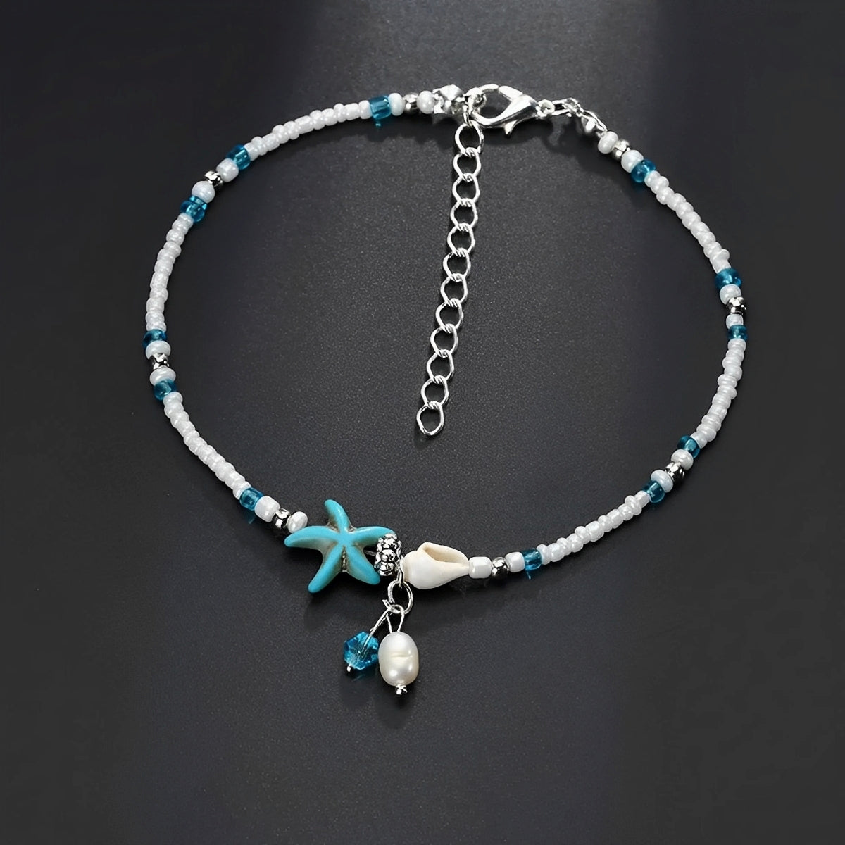 Isla – Pulsera de Tobillo Estrella y Concha con Piedras Naturales