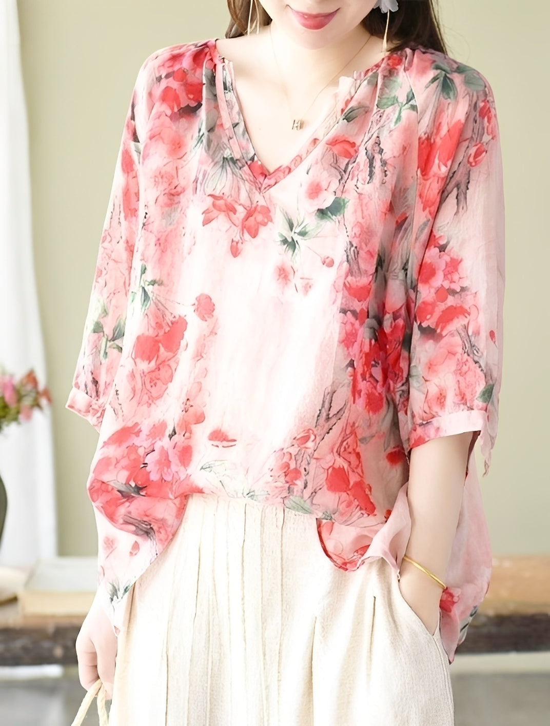 Nancy - Elegantes blusas holgadas con estampado para mujeres