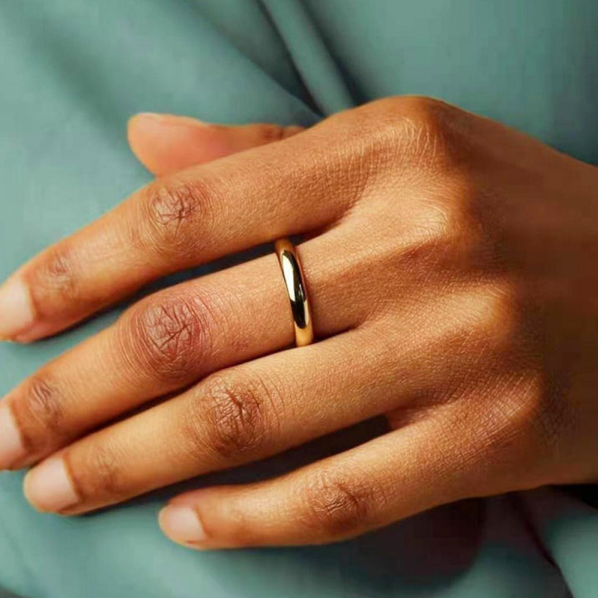 Eloane – Anillo de acero inoxidable dorado