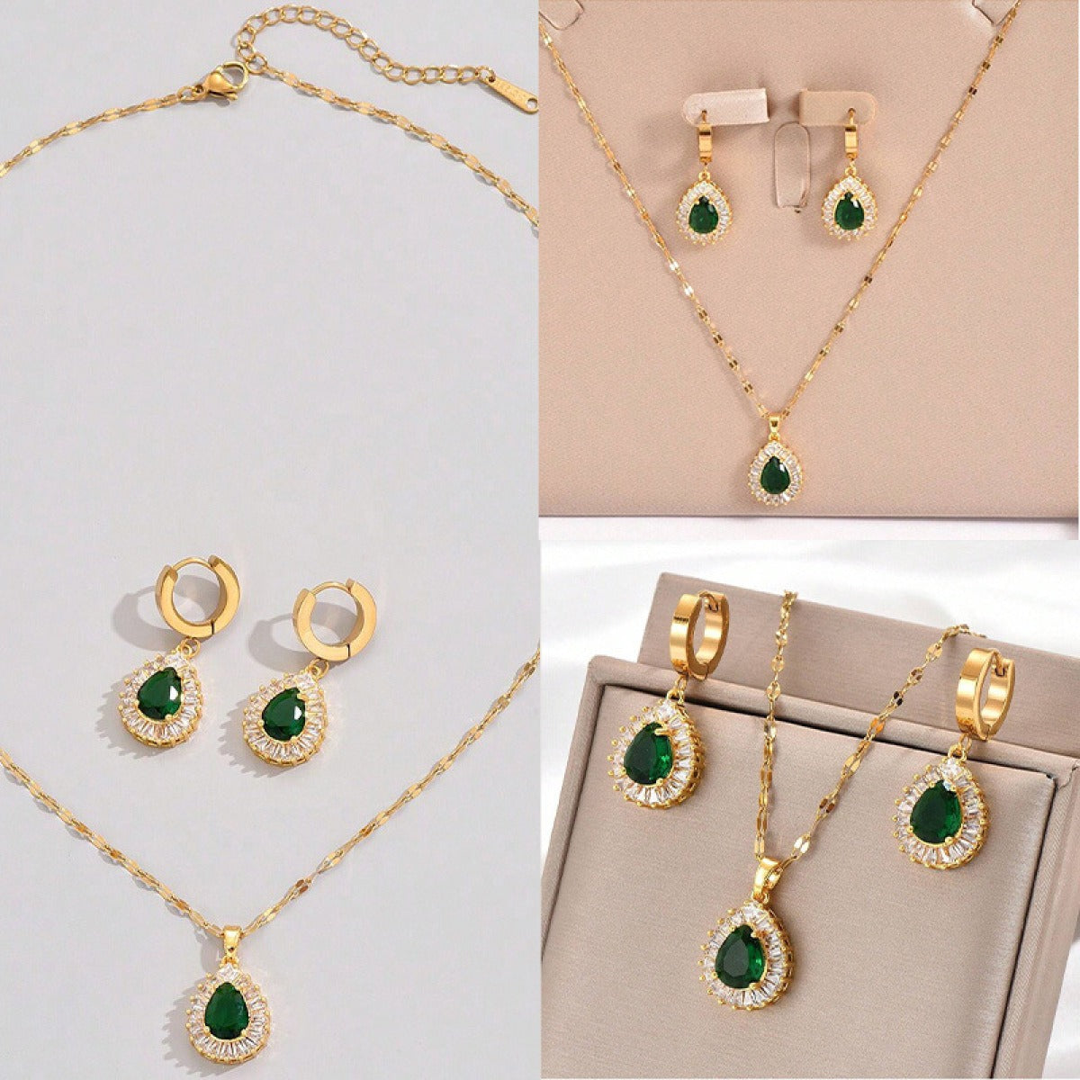 Rheya – Elegante Set Lysandelle de Oro y Cristal