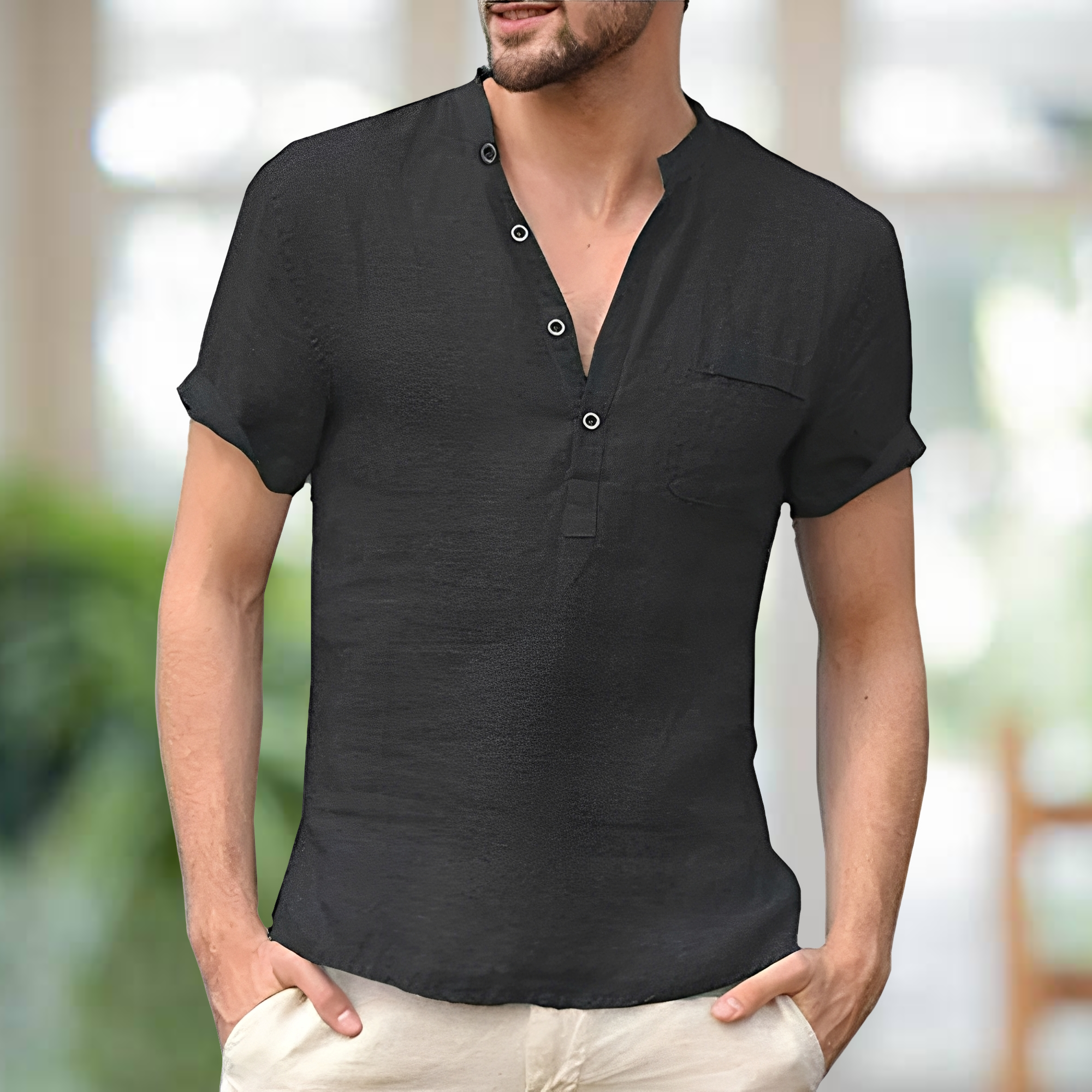 Korbin - Camiseta cómoda con escote en V