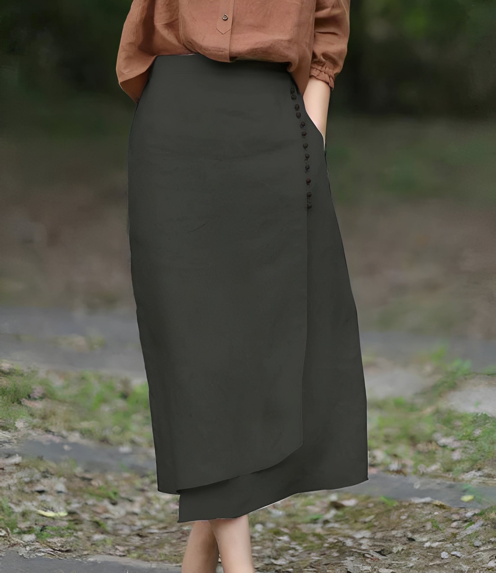 Manda - Elegante falda asimétrica de línea A para mujeres