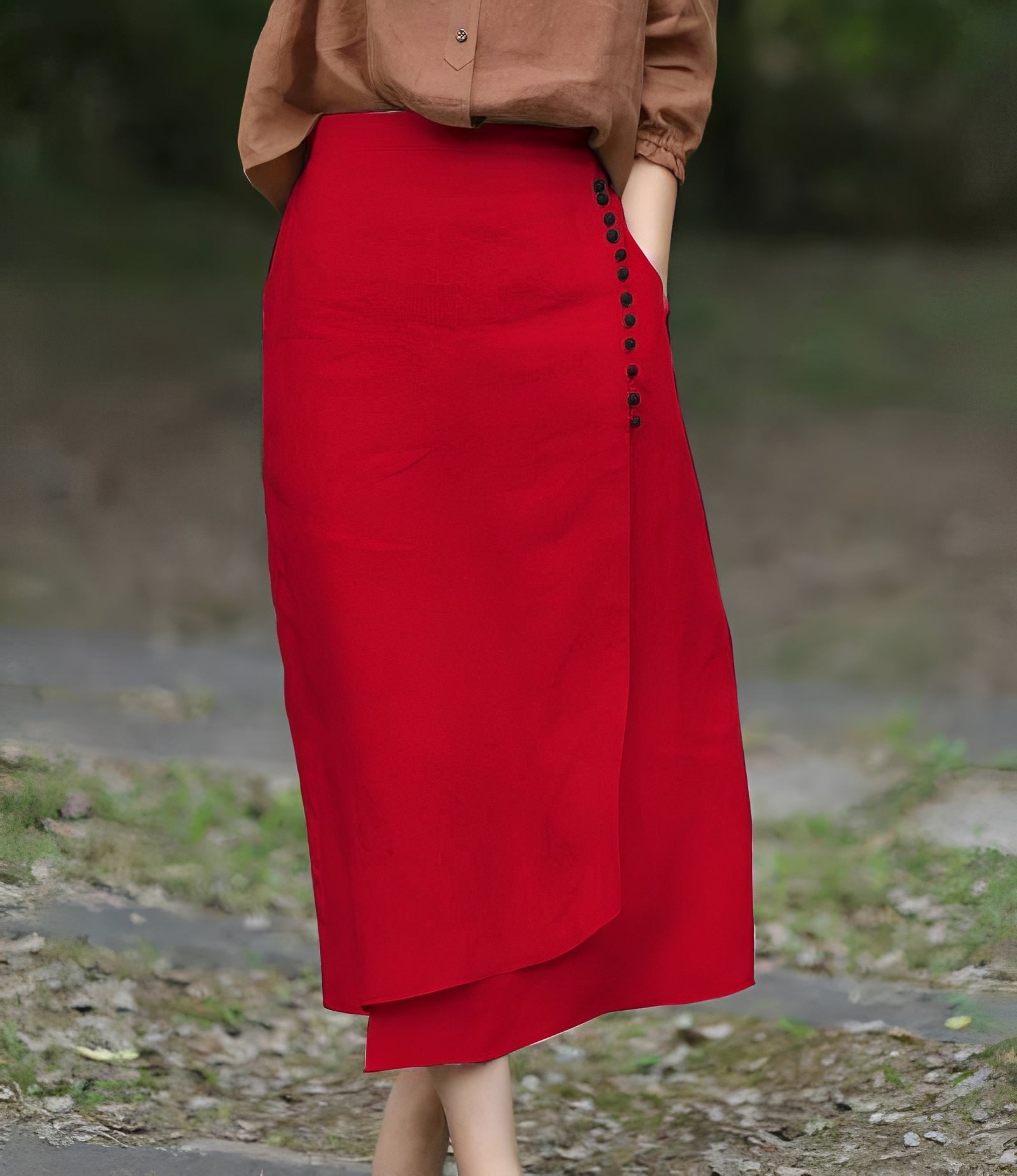 Manda - Elegante falda asimétrica de línea A para mujeres