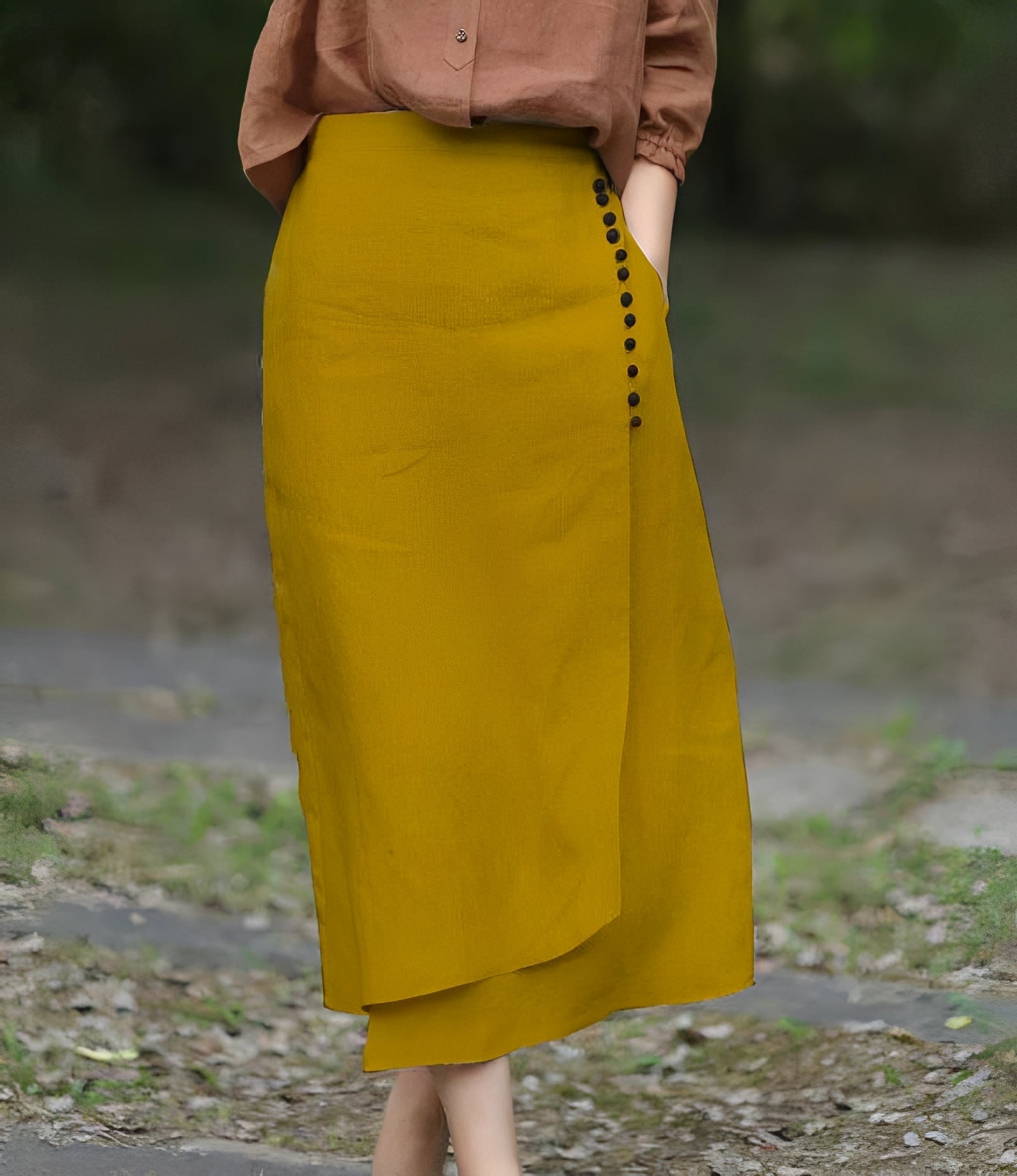 Manda - Elegante falda asimétrica de línea A para mujeres