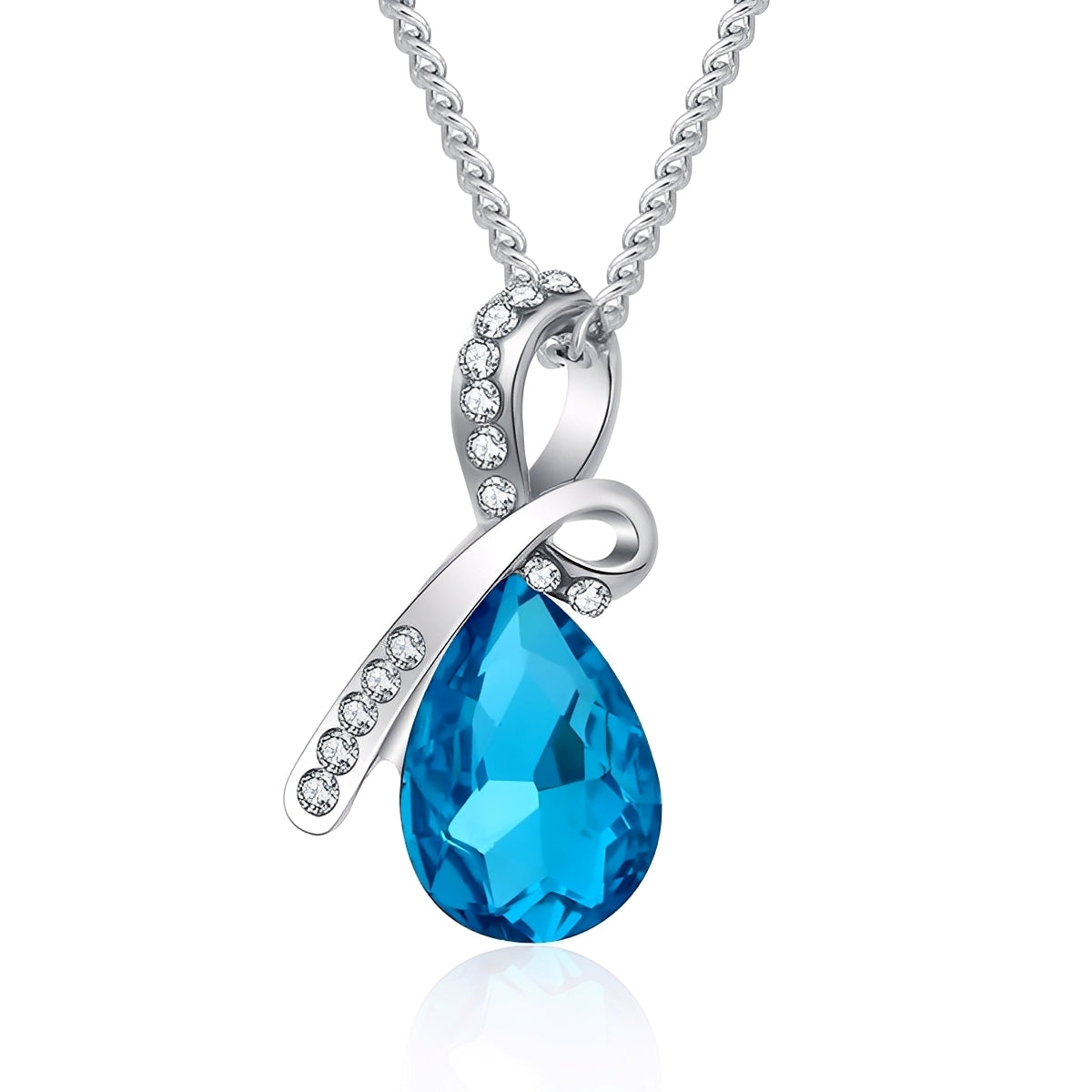 Pilar – Collar de cristal brillante en oro blanco