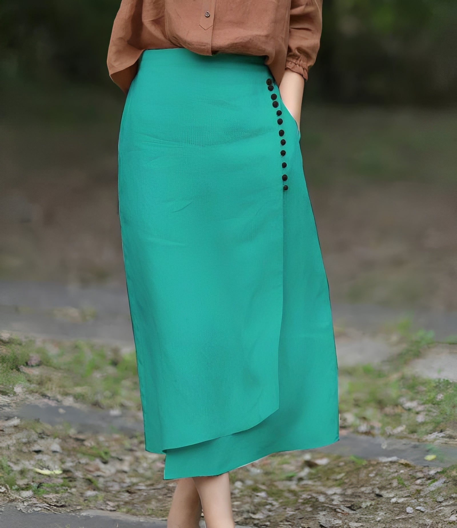 Manda - Elegante falda asimétrica de línea A para mujeres