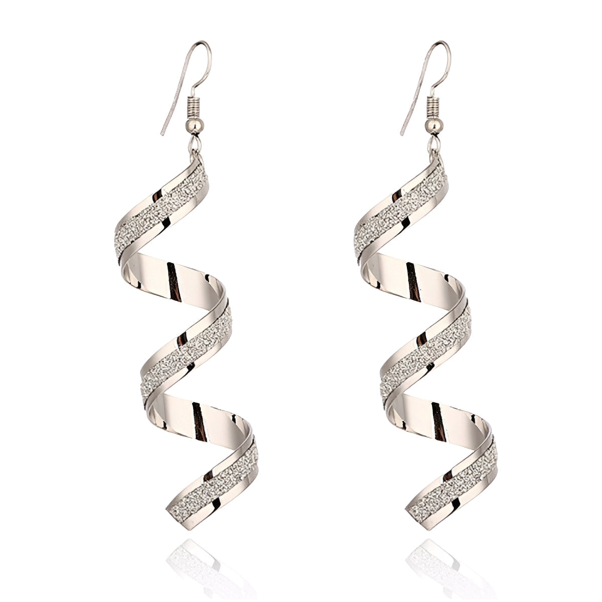 Jia – Pendientes espirales de plata brillantes