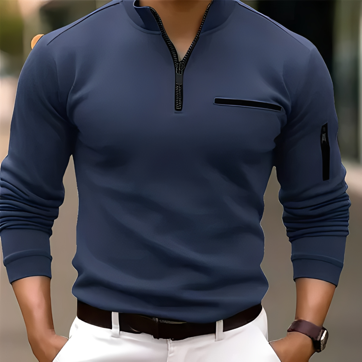 Marco - Suéter elegante con cremallera