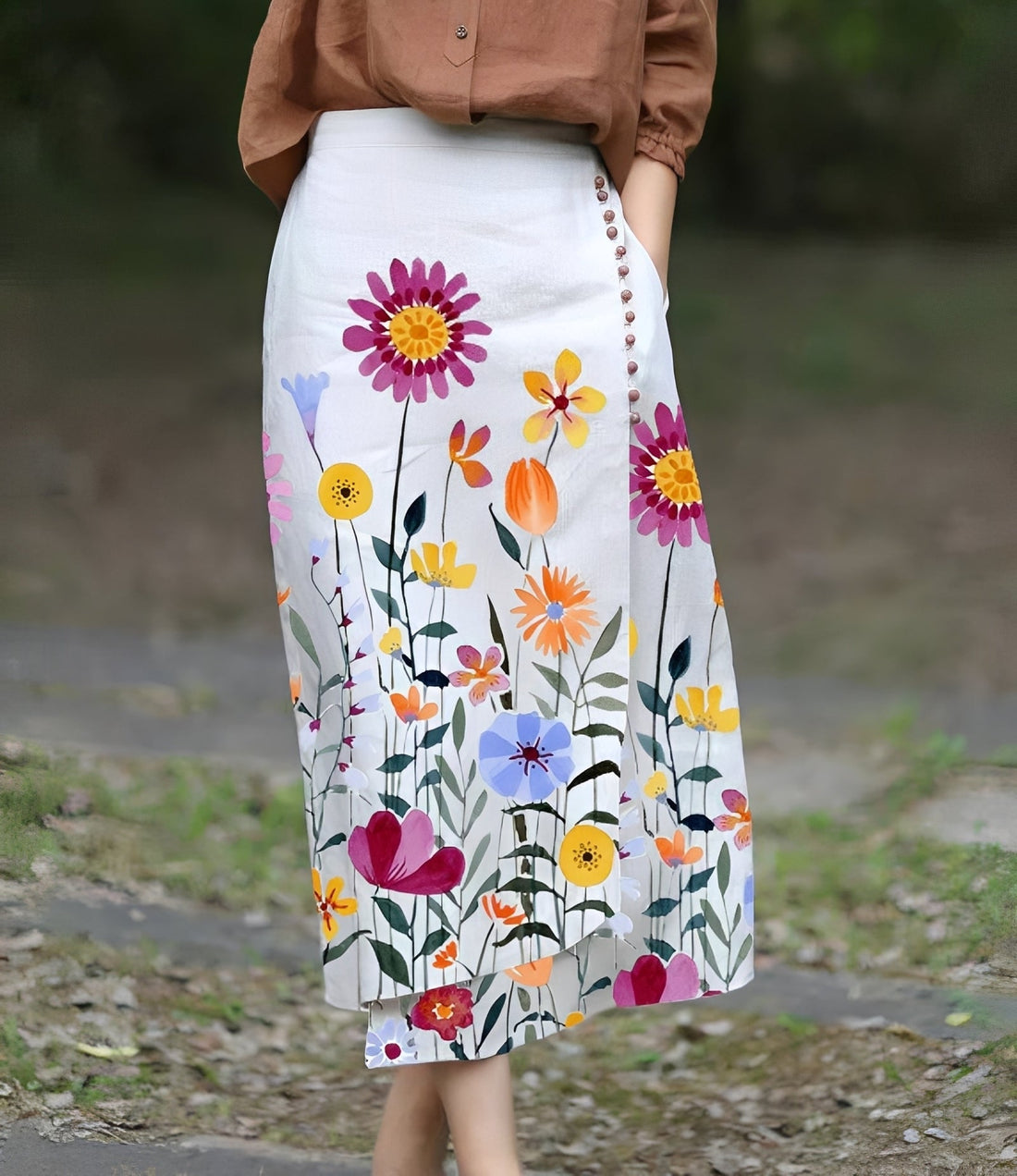 Manda - Elegante falda asimétrica de línea A para mujeres