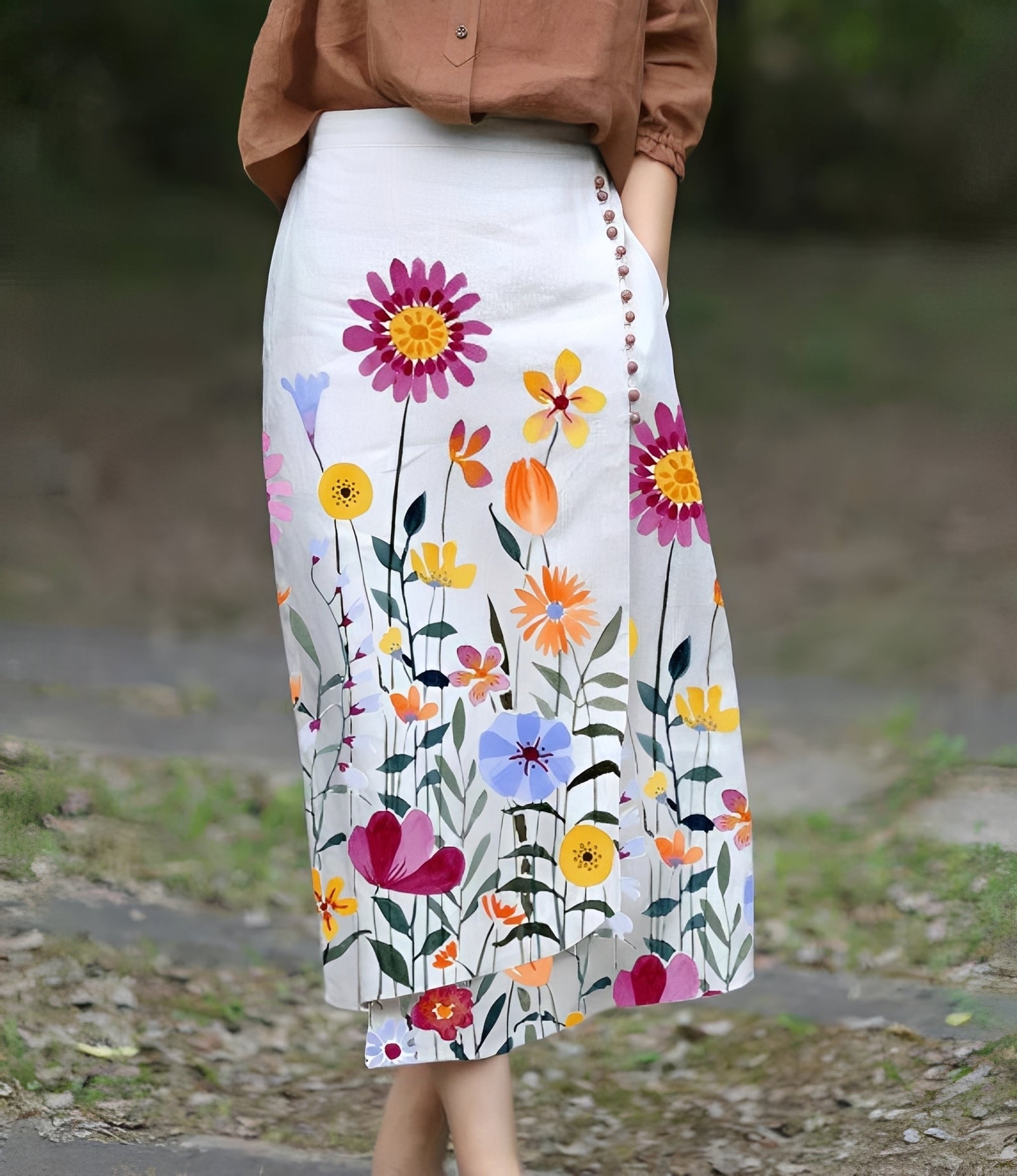 Manda - Elegante falda asimétrica de línea A para mujeres