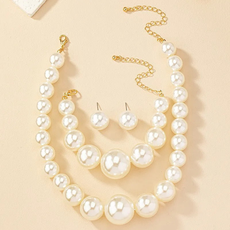 Carla – Conjunto vintage de pendientes, pulsera y collar