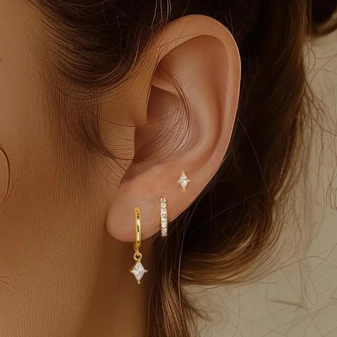 Azaria – Conjunto de pendientes con colgante de diamante