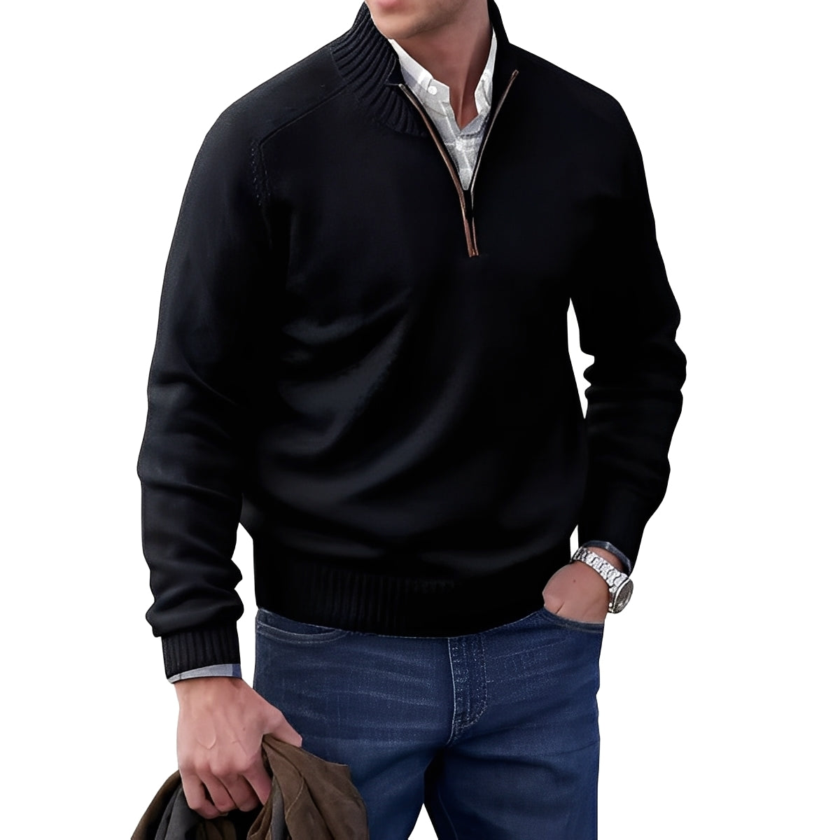 Jeremy - Suéter con cremallera elegante para hombres