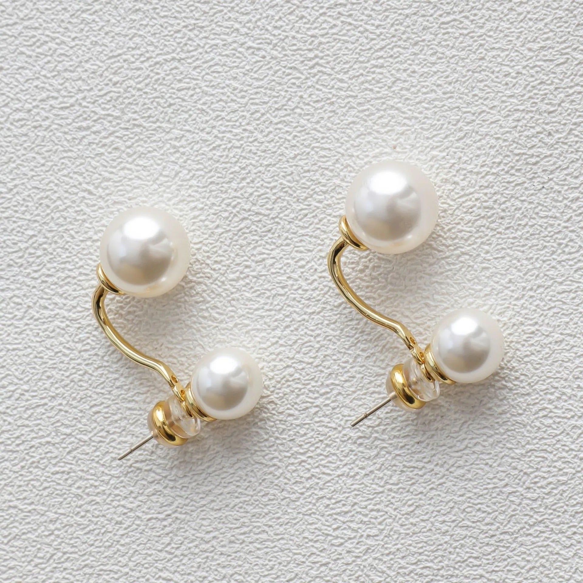 Mav – Pendientes de perla doble elegante