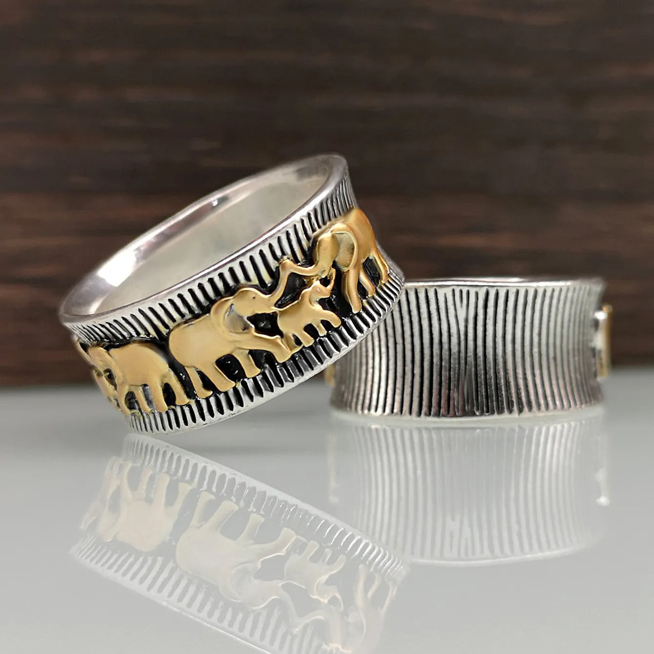 Eli – Anillo de elefante dorado vintage