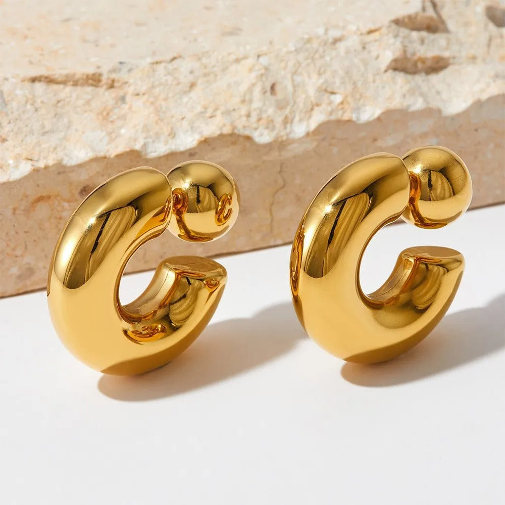 Ayla – Aros gruesos color oro