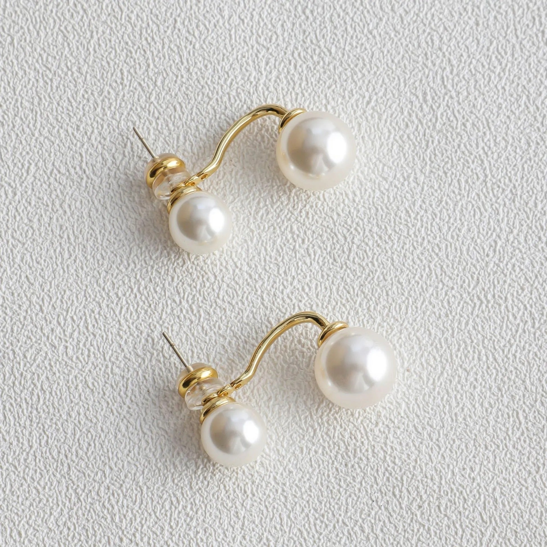 Mav – Pendientes de perla doble elegante