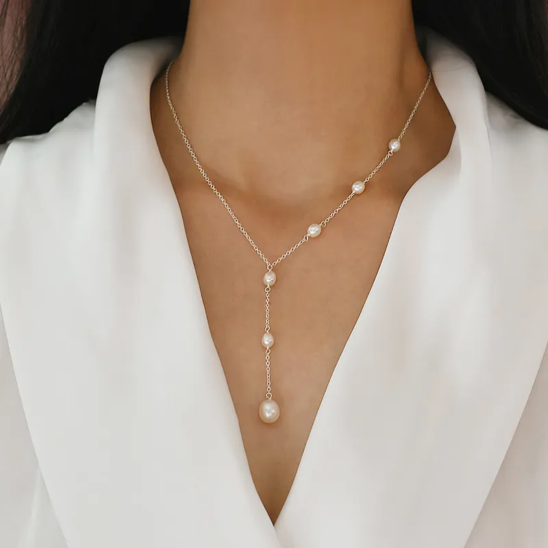 Kayla – Collar vintage con colgante de perlas