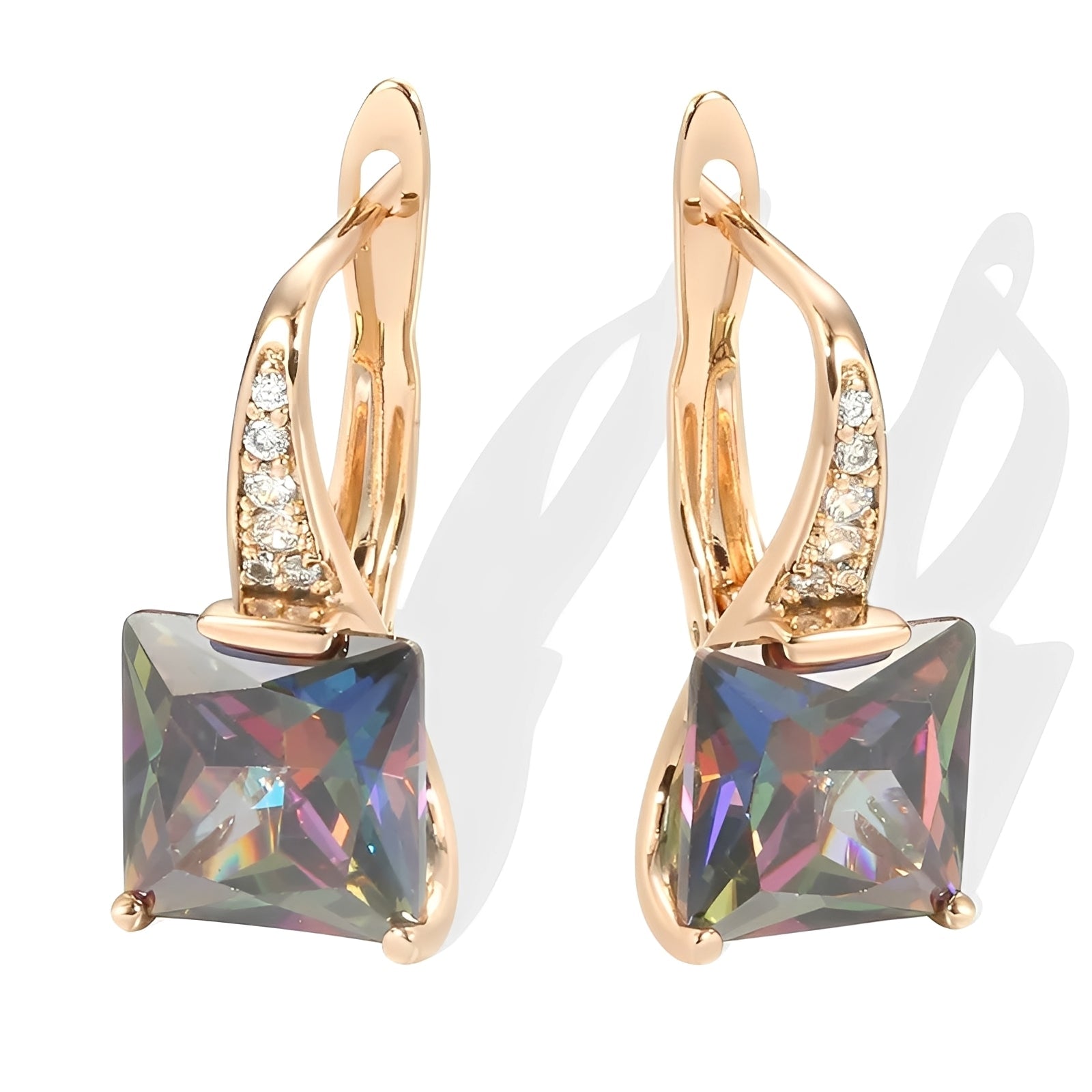 Celina – Aros de oro con circonitas de colores