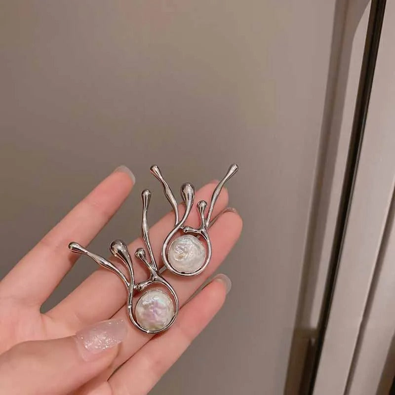 Alice – Pendientes de perlas y plata