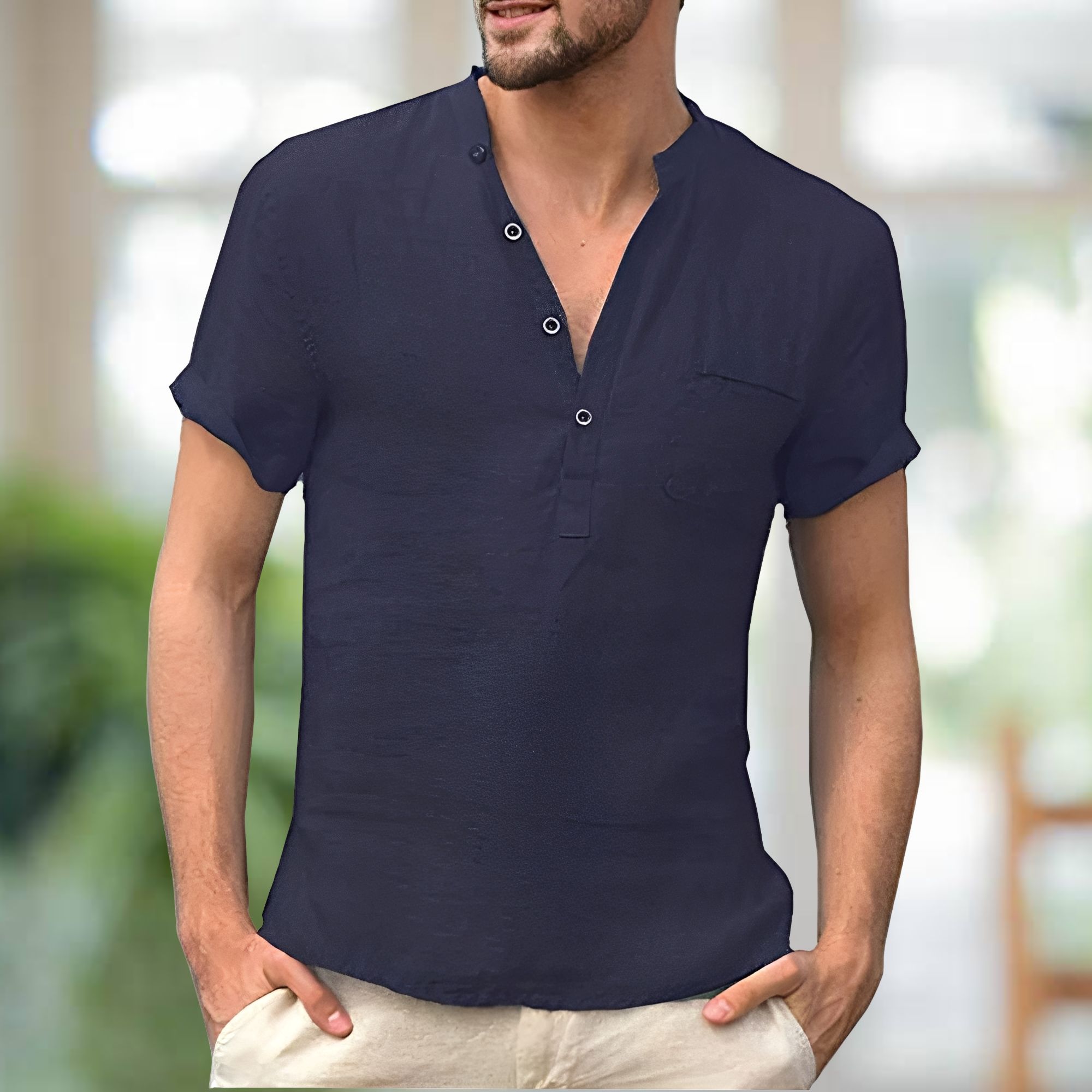Korbin - Camiseta cómoda con escote en V
