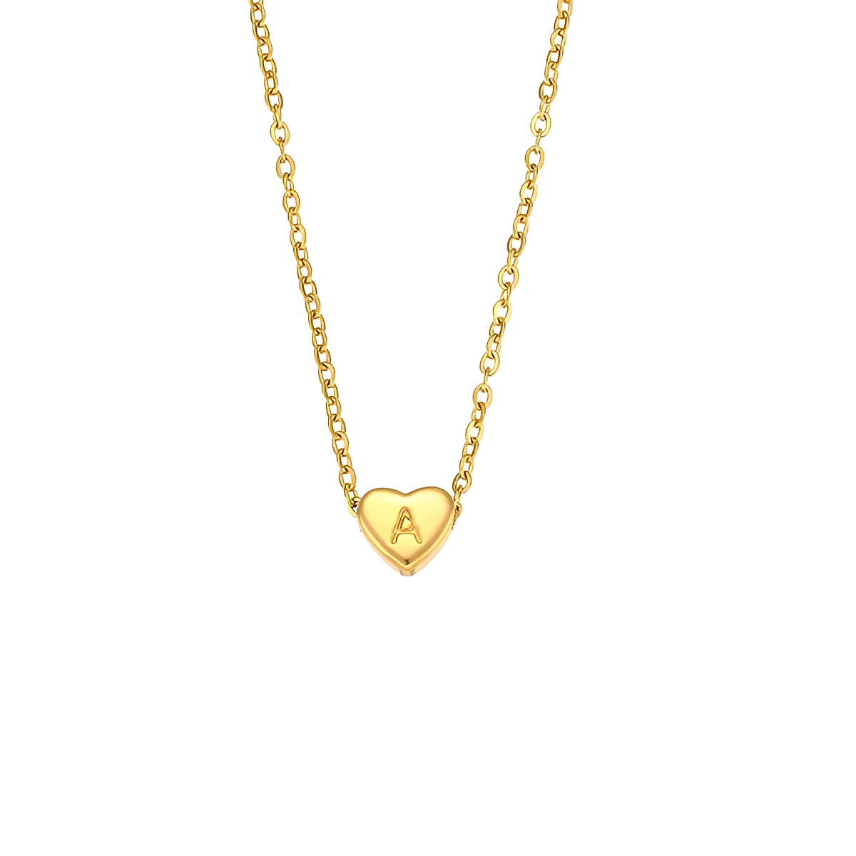 Amora – Collar con Iniciales en Forma de Corazón Baño de Oro