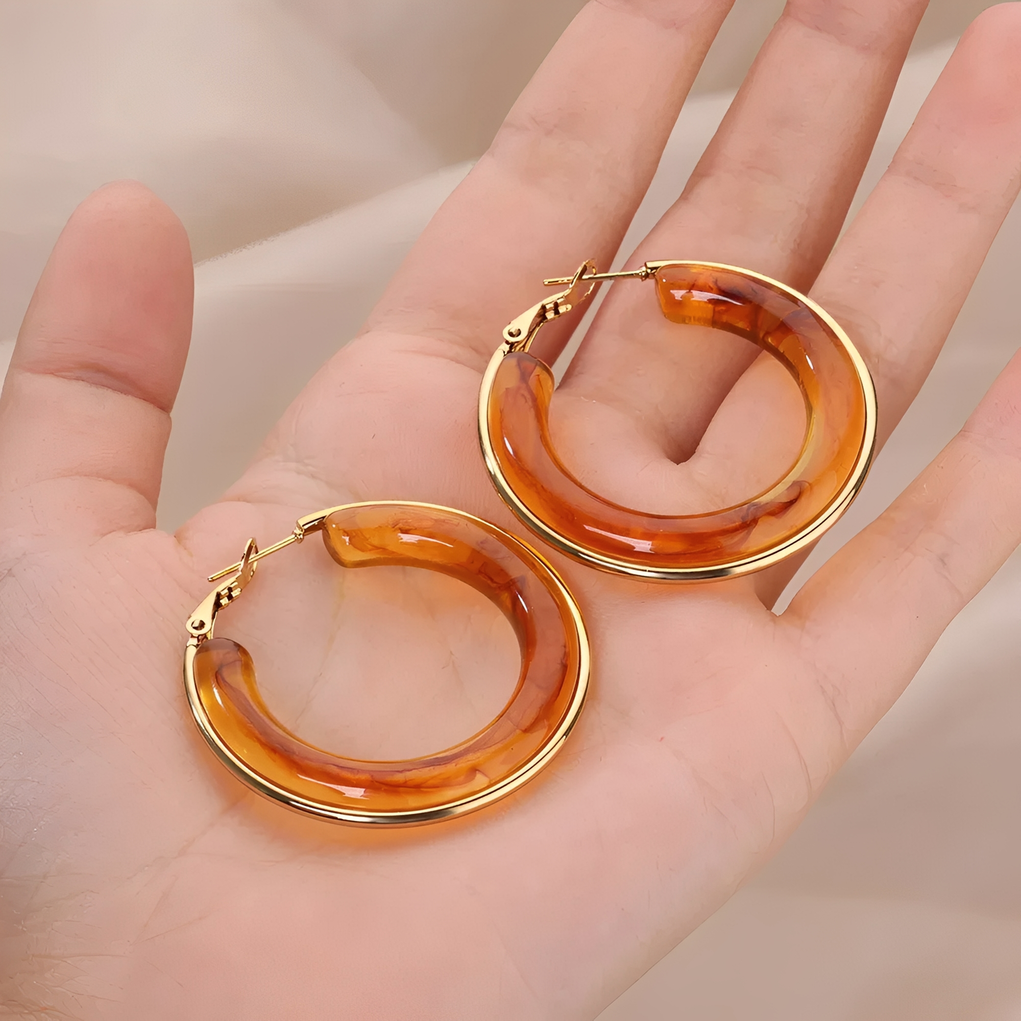 Oreilia – Pendientes de aro de carey