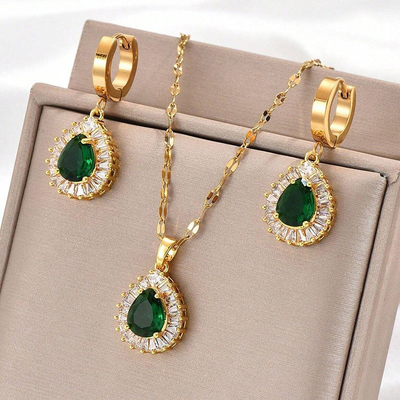 Rheya – Elegante Set Lysandelle de Oro y Cristal